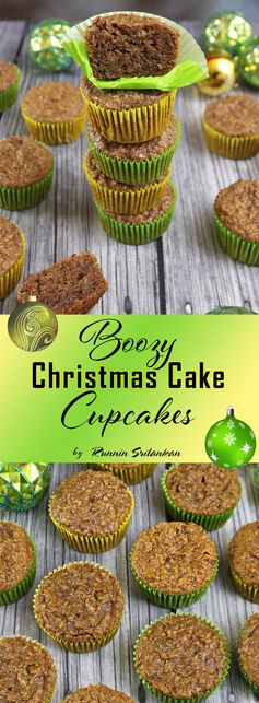 Boozy Christmas Cake Cupcakes