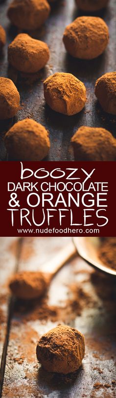 Boozy Dark Chocolate and Orange Truffles