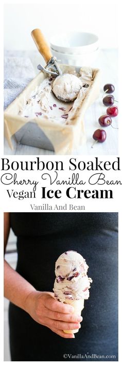 Bourbon Soaked Cherry Vanilla Bean Ice Cream
