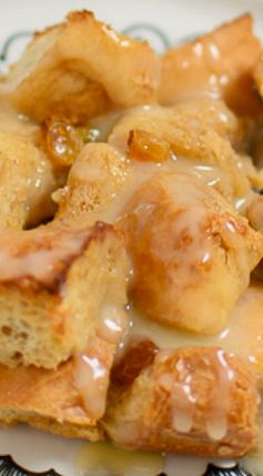 Bread Pudding with Warm Vanilla Sauce