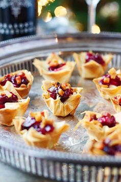 Brie, Cranberry, and Pancetta Phyllo Bites