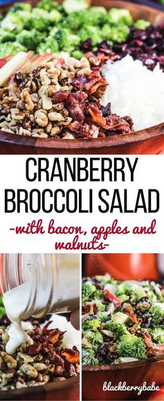 Broccoli Cranberry Salad Apples, Bacon and Walnuts