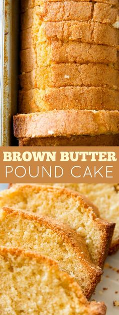 Brown Butter Pound Cake with Strawberry Compote