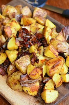 Brown Butter Roasted Potatoes with Bacon and Pearl Onions