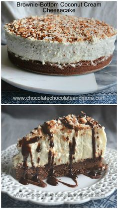 Brownie Bottom Coconut Cream Cheesecake