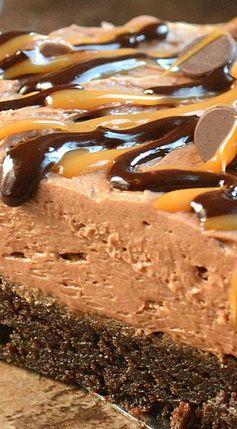 Brownie Bottom No Bake Cheesecake Tart #bemorehere