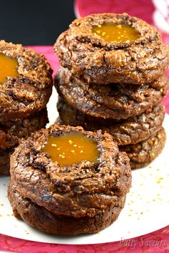 Brownie Cookies with Salted Caramel