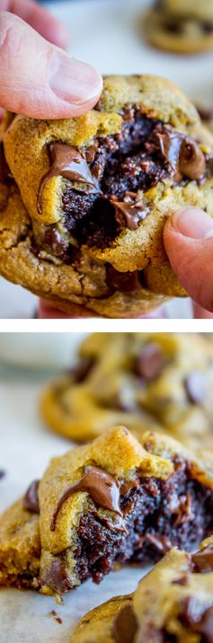 Brownie-Stuffed Chocolate Chip Cookies