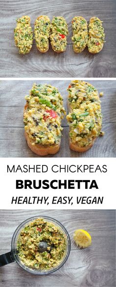 Bruschetta with mashed chickpeas