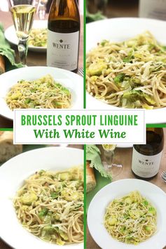 Brussels Sprout Linguine with White Wine