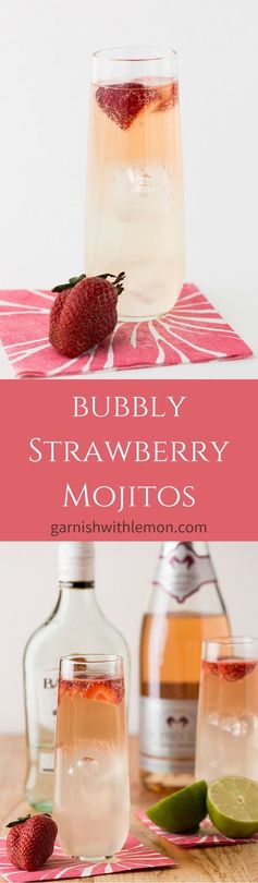 Bubbly Strawberry Mojitos