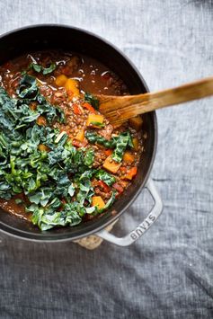 Butternut Squash & Beluga Lentil Chili + Smoky Cashews