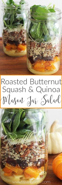 Butternut Squash and Quinoa Fall Harvest Mason Jar Salad