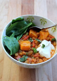 Butternut Squash, Chickpea & Lentil Moroccan Stew