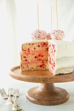 Candy Cane Cake with Peppermint Bark Apples