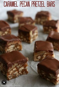 Caramel Pecan Pretzel Bars