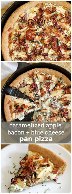 Caramelized Apple, Bacon and Blue Cheese Pan Pizza