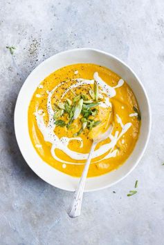 Caramelized Golden Beet Soup with Fall Roots