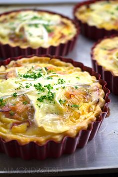 Caramelized Leek, Brie and Ham Quiche