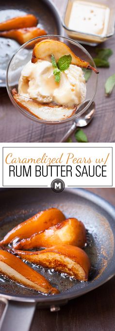 Caramelized Pear with Rum Butter Sauce