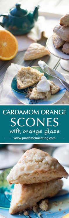 Cardamom Orange Scones with Orange Glaze