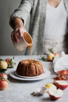 Cardamom Spiced Whole Wheat Apple Cake + Honey Caramel