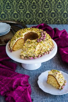 Cardamon and Rosewater Pistachio Bundt Cake