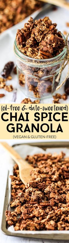 Chai Spice Granola (oil-free & date-sweetened