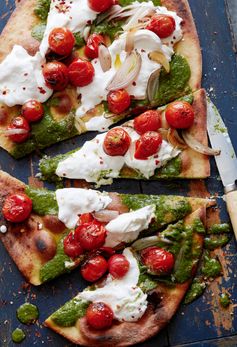 Charred Tomato Pesto Pizza