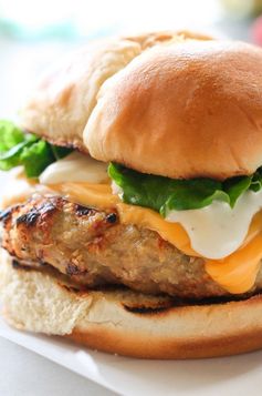 Cheddar Ranch Chicken Burgers