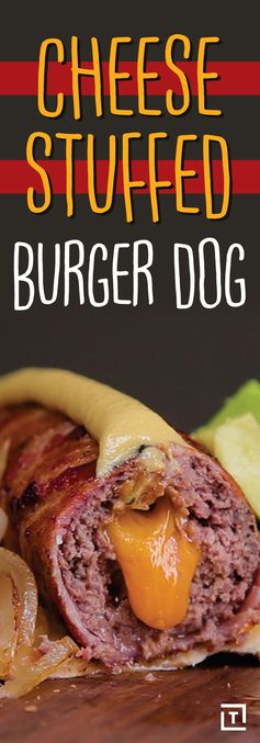 Cheese-Stuffed Burger Dog