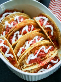 Cheesy Baked Hash Brown Breakfast Tacos