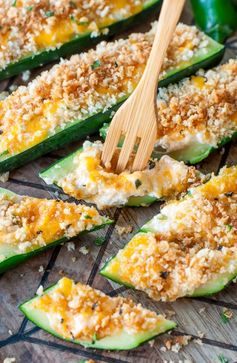 Cheesy Jalapeño Popper Stuffed Zucchini