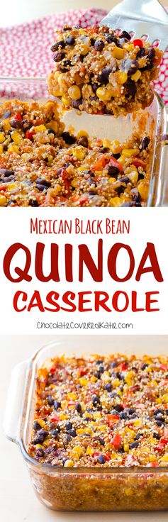 Cheesy Mexican Black Bean Quinoa Casserole