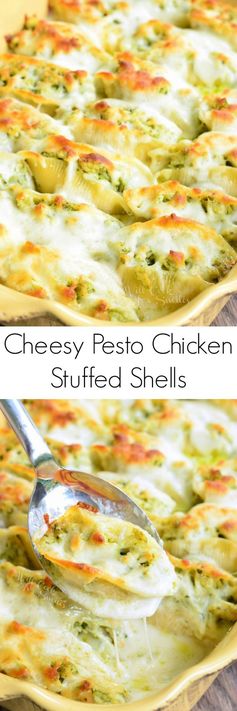 Cheesy Pesto Chicken Stuffed Shells