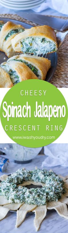 Cheesy Spinach Jalapeno Crescent Ring