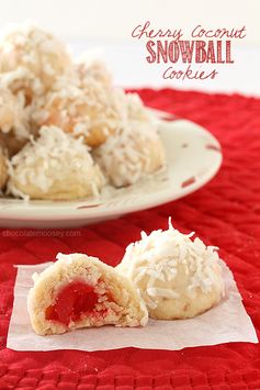 Cherry Coconut Snowball Cookies