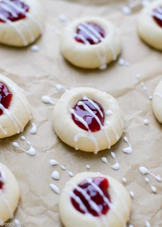 Cherry Jam Thumbprint Cookies