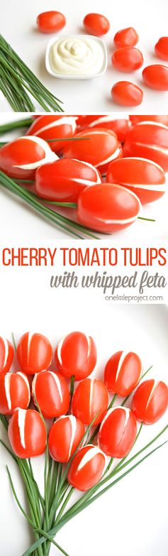 Cherry Tomato Tulips With Whipped Feta Filling