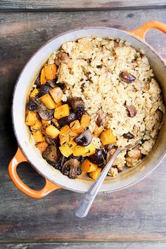 Chestnut, Mushroom and Butternut Squash Baked Risotto