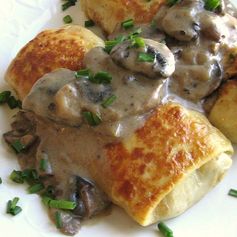 Chicken and Mushroom Stuffed Crepes (Blini