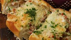 Chicken, Bacon Alfredo Bread Boat