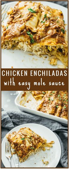 Chicken enchiladas with easy mole sauce