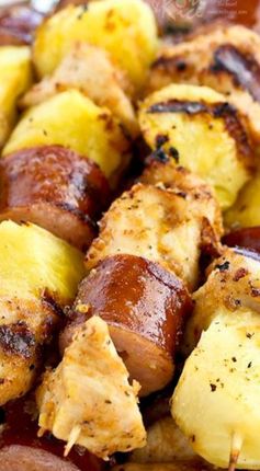 Chicken Pineapple Sausage Kabobs