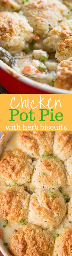 Chicken Pot Pie with Herb Biscuits