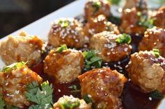 Chicken Quinoa Meatballs with Soy Sesame Drizzle