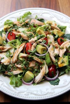 Chicken salad with balsamic cilantro dressing