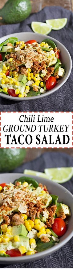 Chili Lime Ground Turkey Taco Salad