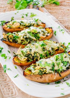 Chipotle Chicken Stuffed Sweet Potato Skins