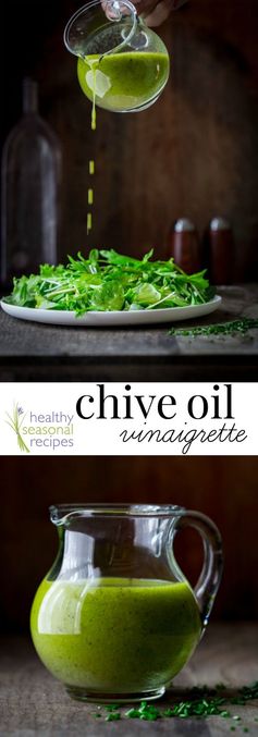 Chive oil salad dressing